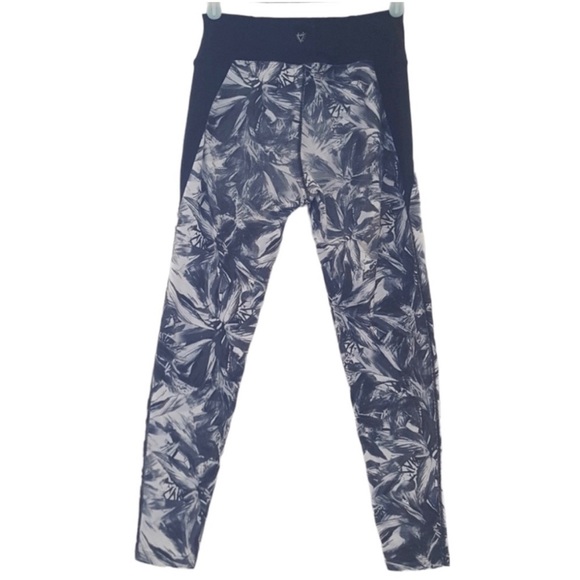 Betsy Johnson Performance 7/8 Ankle Black Gray White Leggings Size Small - Picture 2 of 8